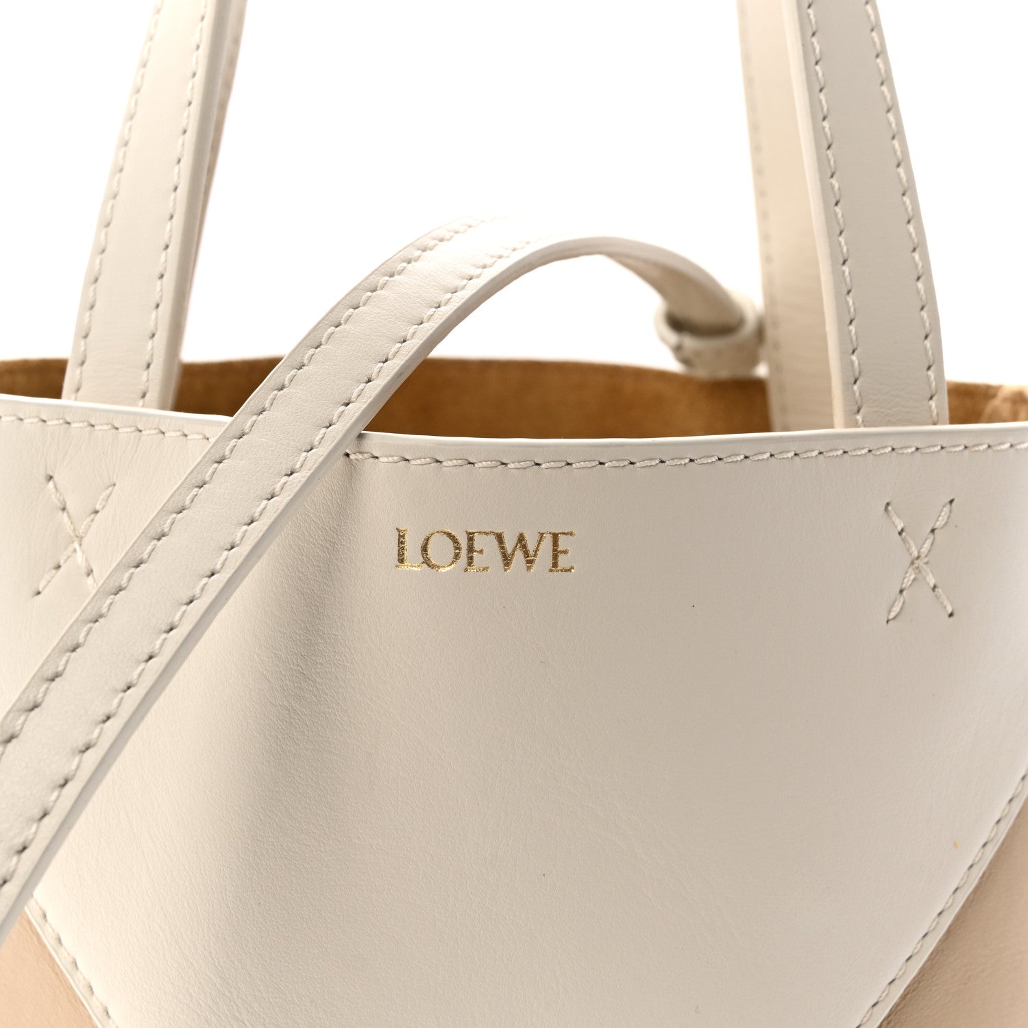 Loewe Shiny Calfskin Mini Puzzle Fold Tote Soft White Paper Craft 8 of 10
