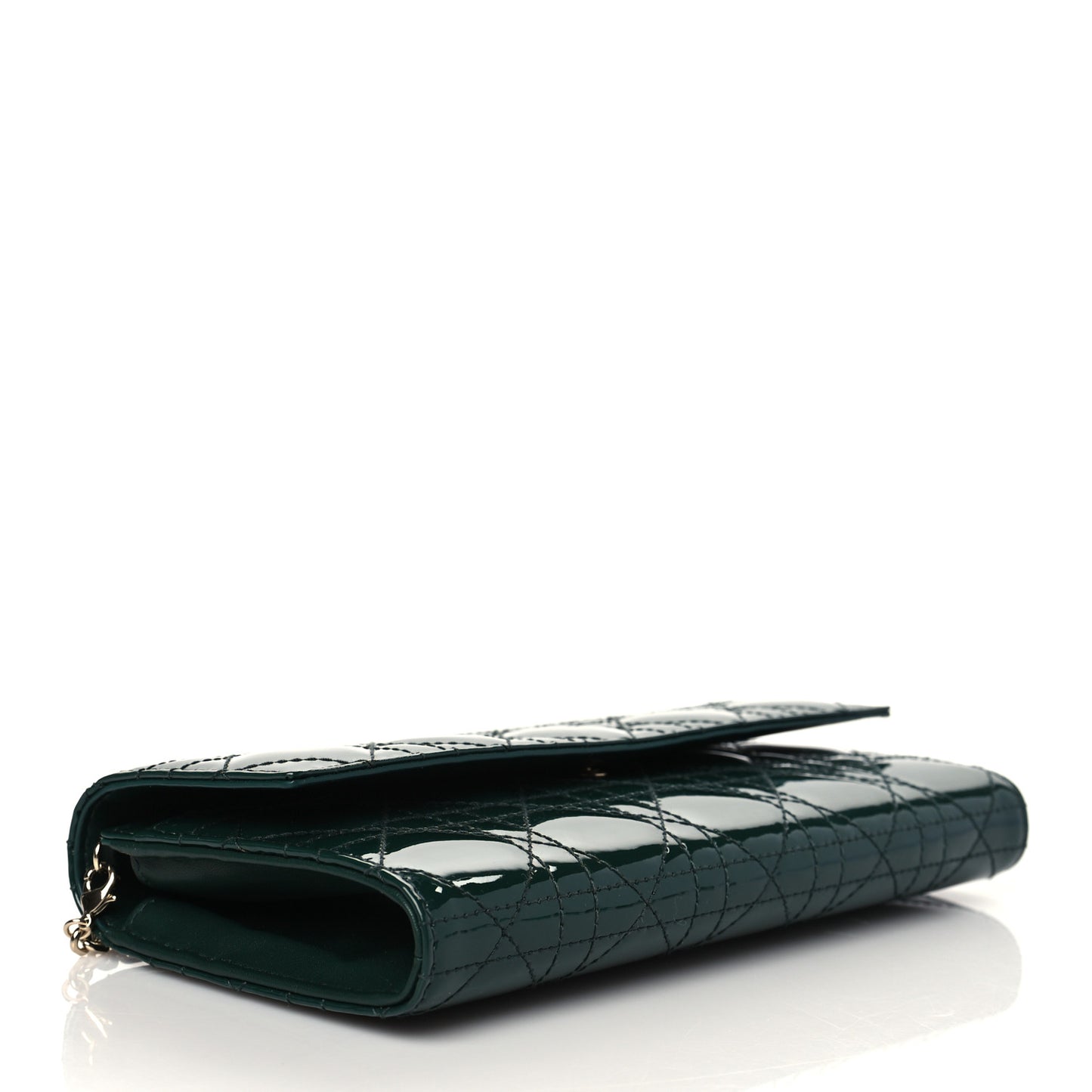 Patent Cannage Rendez-vous Chain Wallet Dark Green
