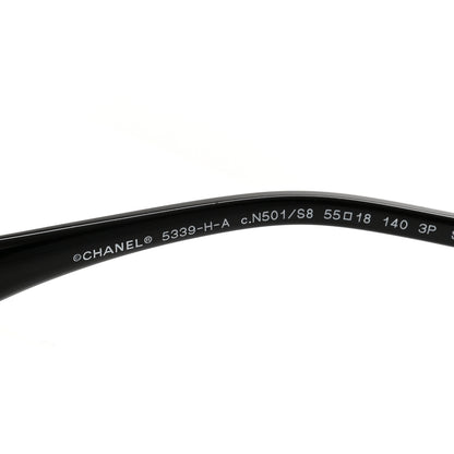 Chanel Acetate Polarized Butterfly Winter Pearl Sunglasses 5339-H Black 5 of 8