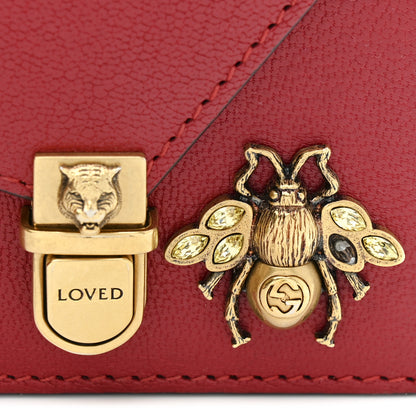 Gucci Calfskin Snakeskin Studded Small Ottilia Top Handle Bag Hibiscus Red 12 of 16