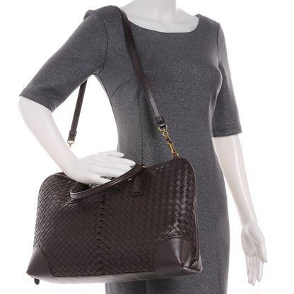 Bottega Veneta Nappa Intrecciato Woven Leather Satchel Ebano 2 of 8