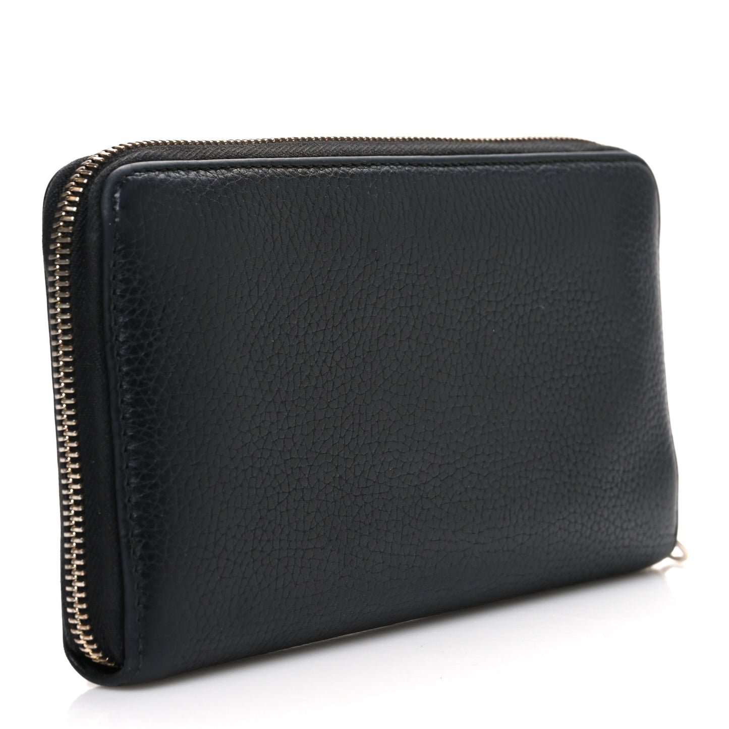 Pebbled Calfskin Soho Zip Around Wallet Black
