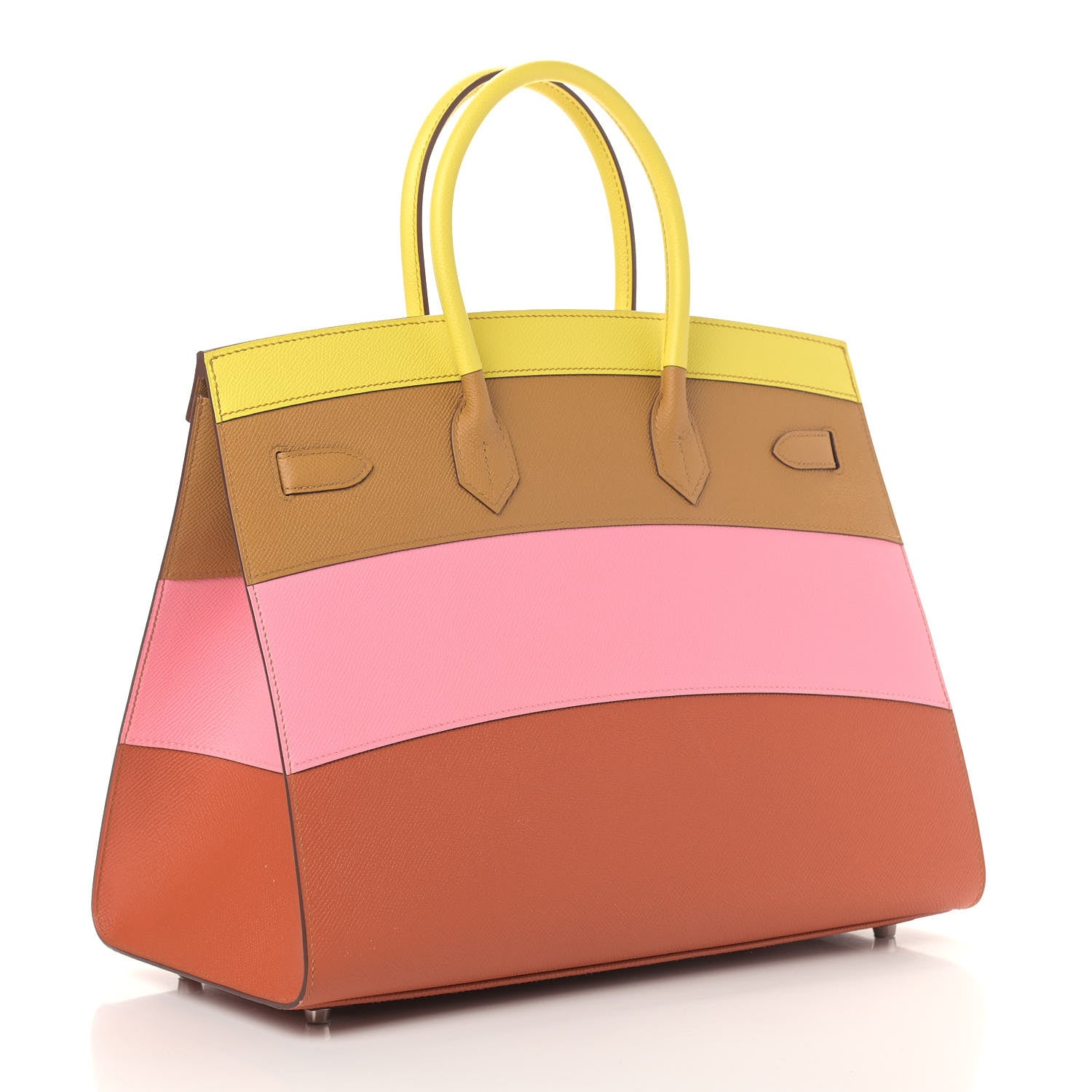 Hermes Epsom Sunrise Birkin Sellier 35 Lime Sesame Rose Confetti Terre Battue 3 of 10