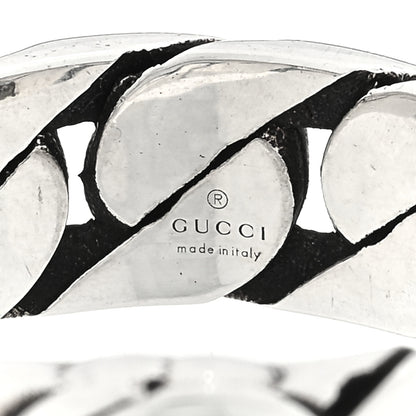 Gucci Sterling Silver Interlocking G Chainlink Wide Band Ring 62 10 4 of 4