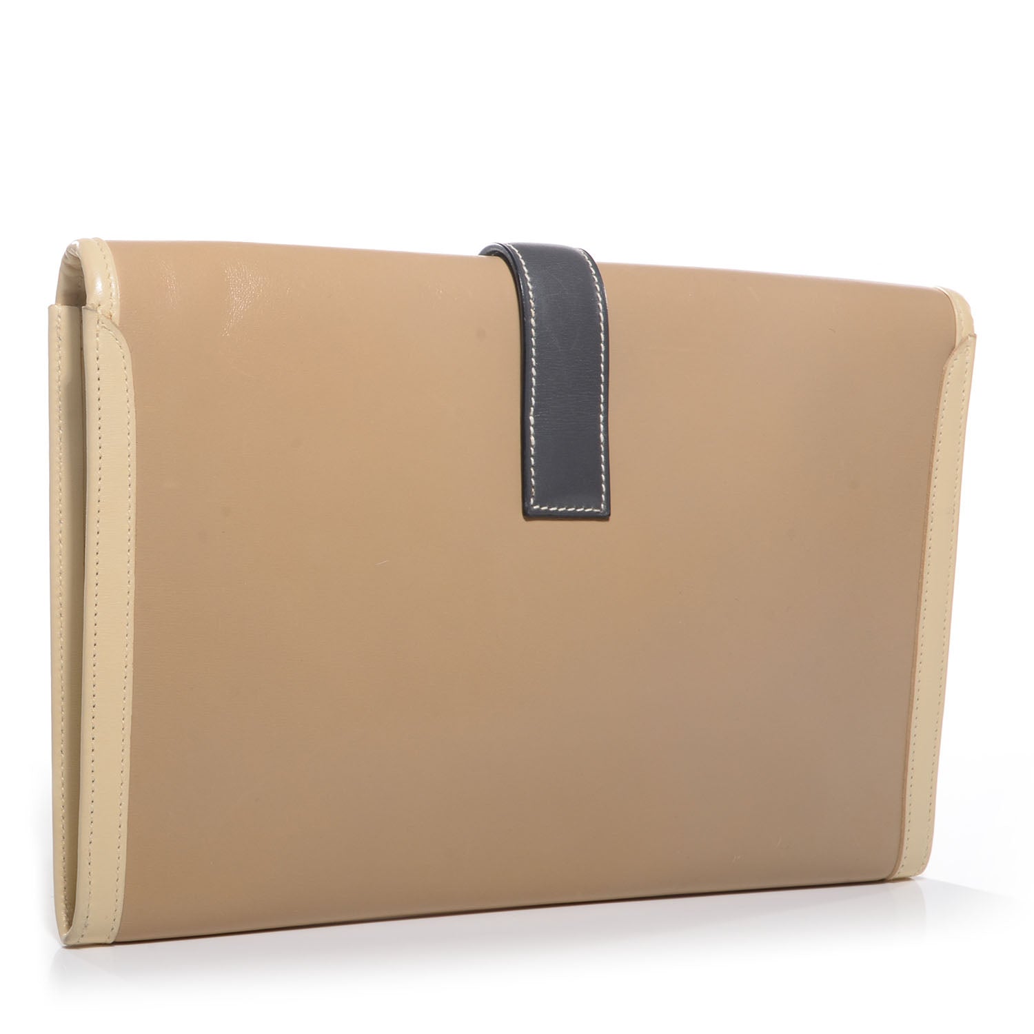 Hermes Box Tri-Color Jige PM Clutch Tabac Camel Ardoise Parchemin 3 of 7