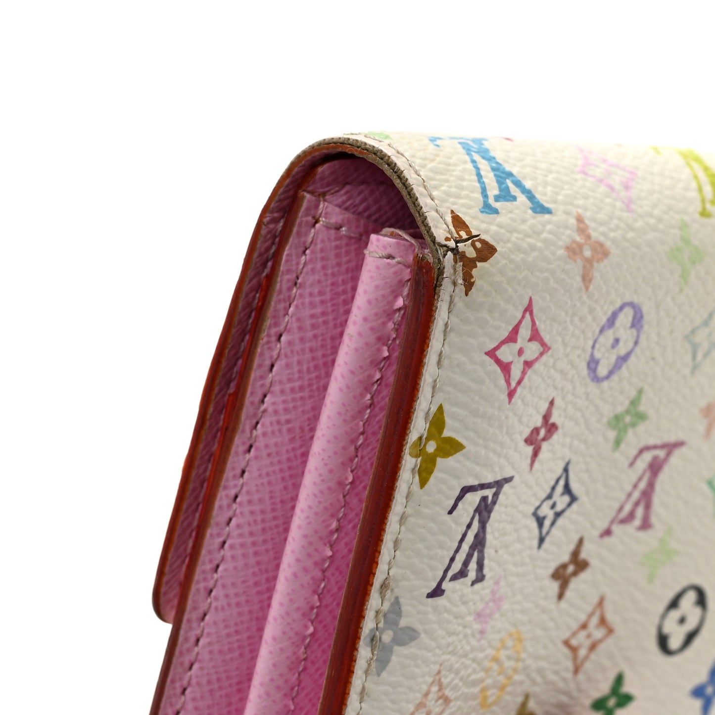 Monogram Multicolor Sarah Wallet White Litchi