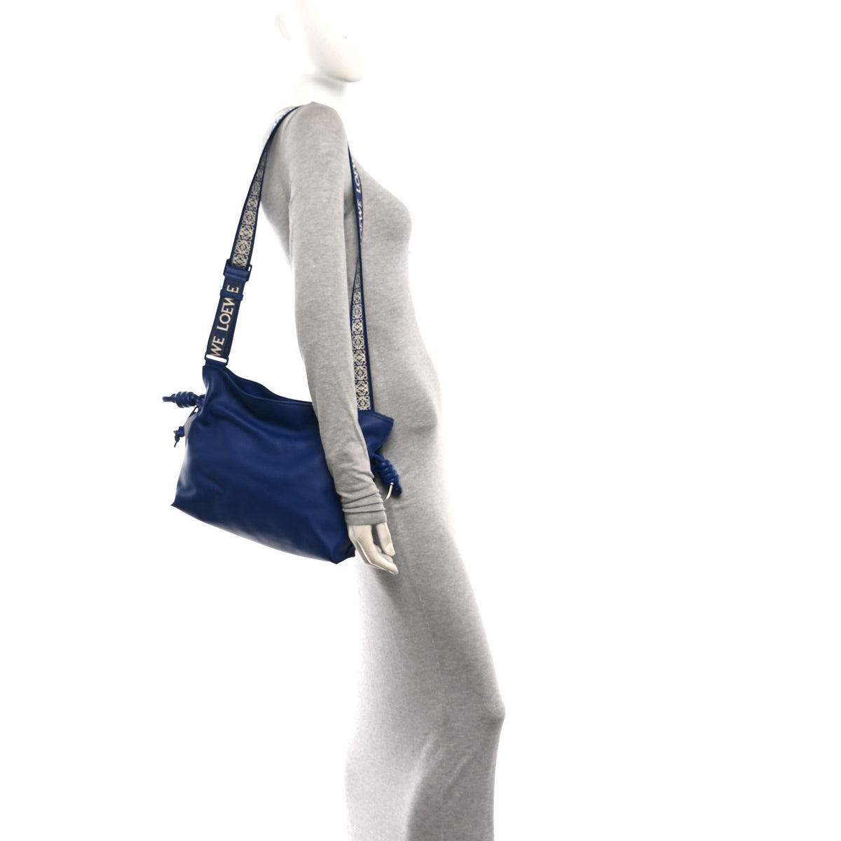 Satin Calfskin Monochrome Flamenco Knot Clutch Deep Purple Glaze