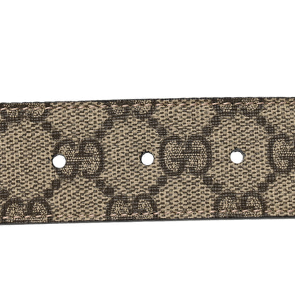Gucci Supreme Monogram Calfskin Rectangular Belt 80 32 Brown 4 of 5