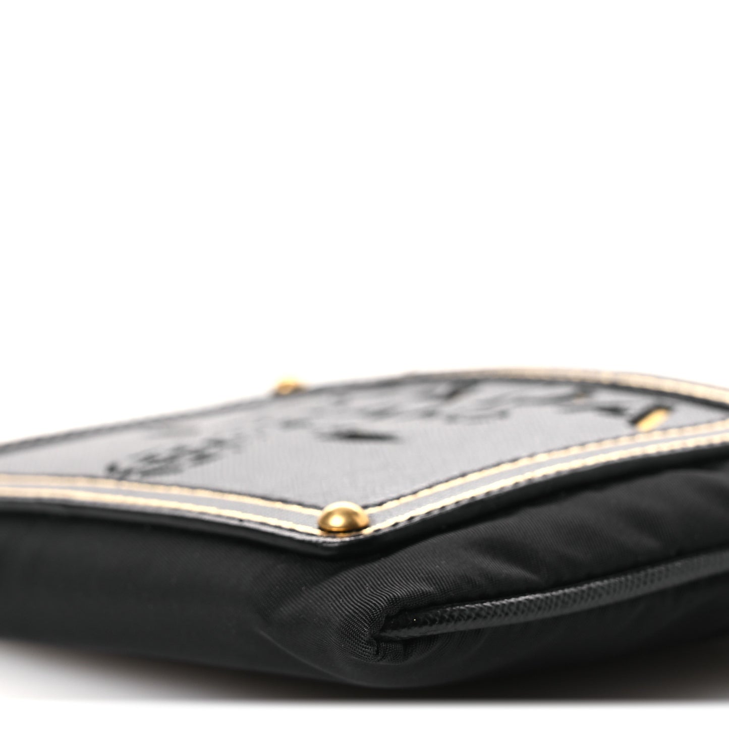 Tessuto Bandoliera Logo Shoulder Bag Gold Black