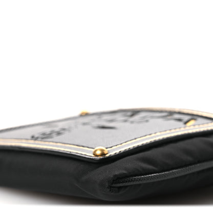 Prada Tessuto Bandoliera Logo Shoulder Bag Gold Black 10 of 13