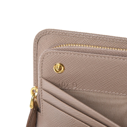 Prada Saffiano Metal Double Snap Travel Wallet Cammeo 7 of 8