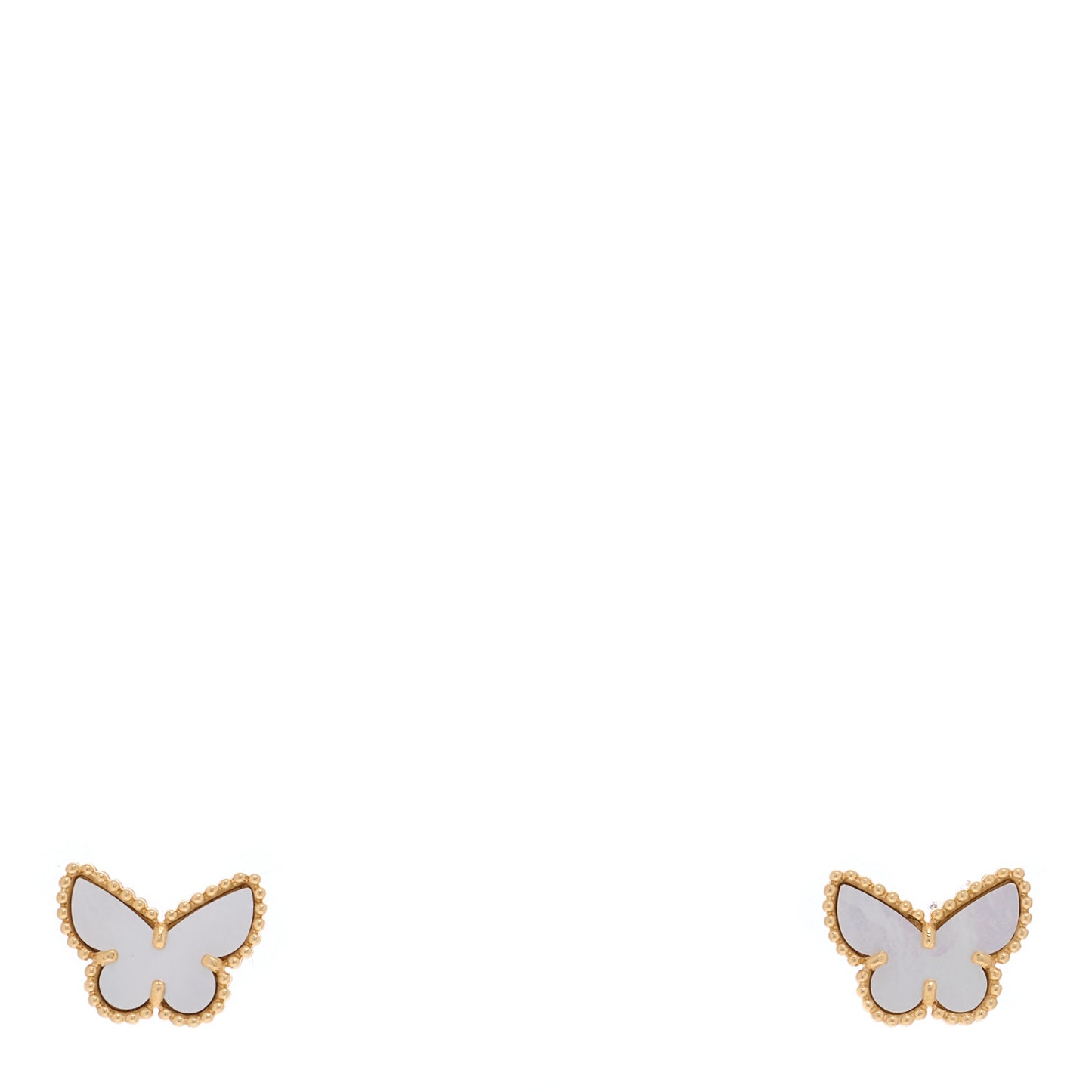 18K Yellow Gold Mother of Pearl Sweet Alhambra Butterfly Earrings