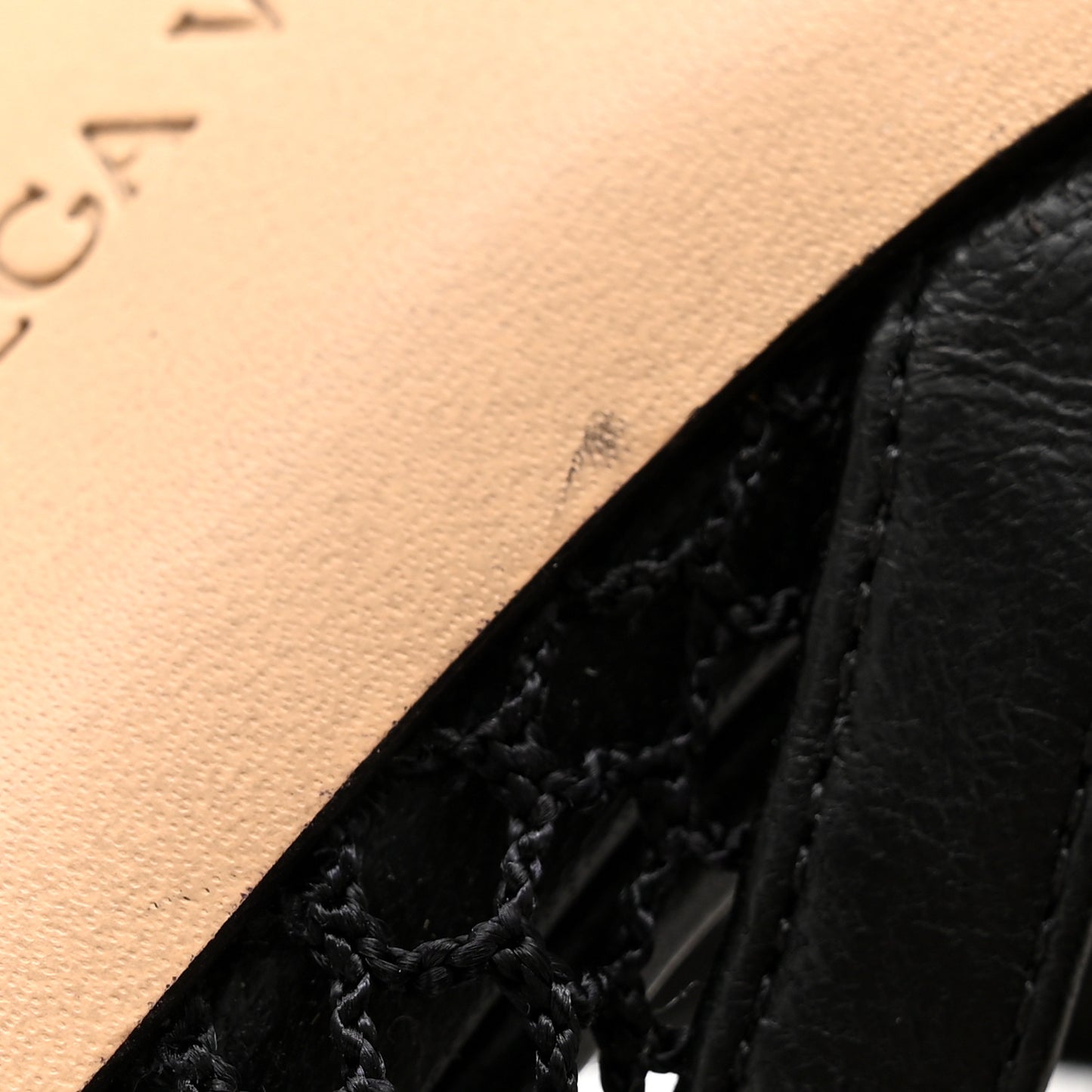 Mesh Nappa Chunky Chain Sandals 38 Black