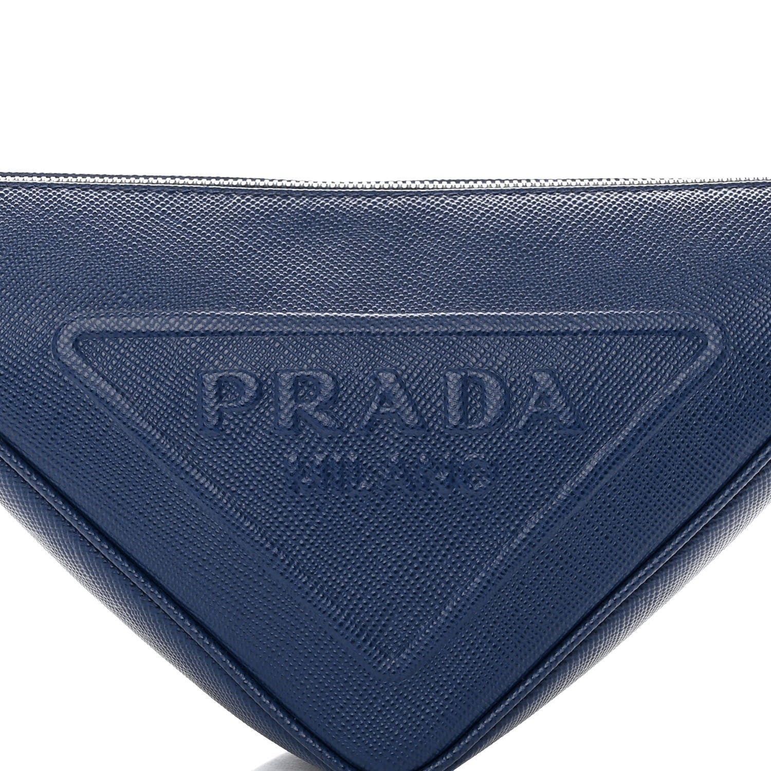 Prada Saffiano Triangle Shoulder Bag Bluette 7 of 9