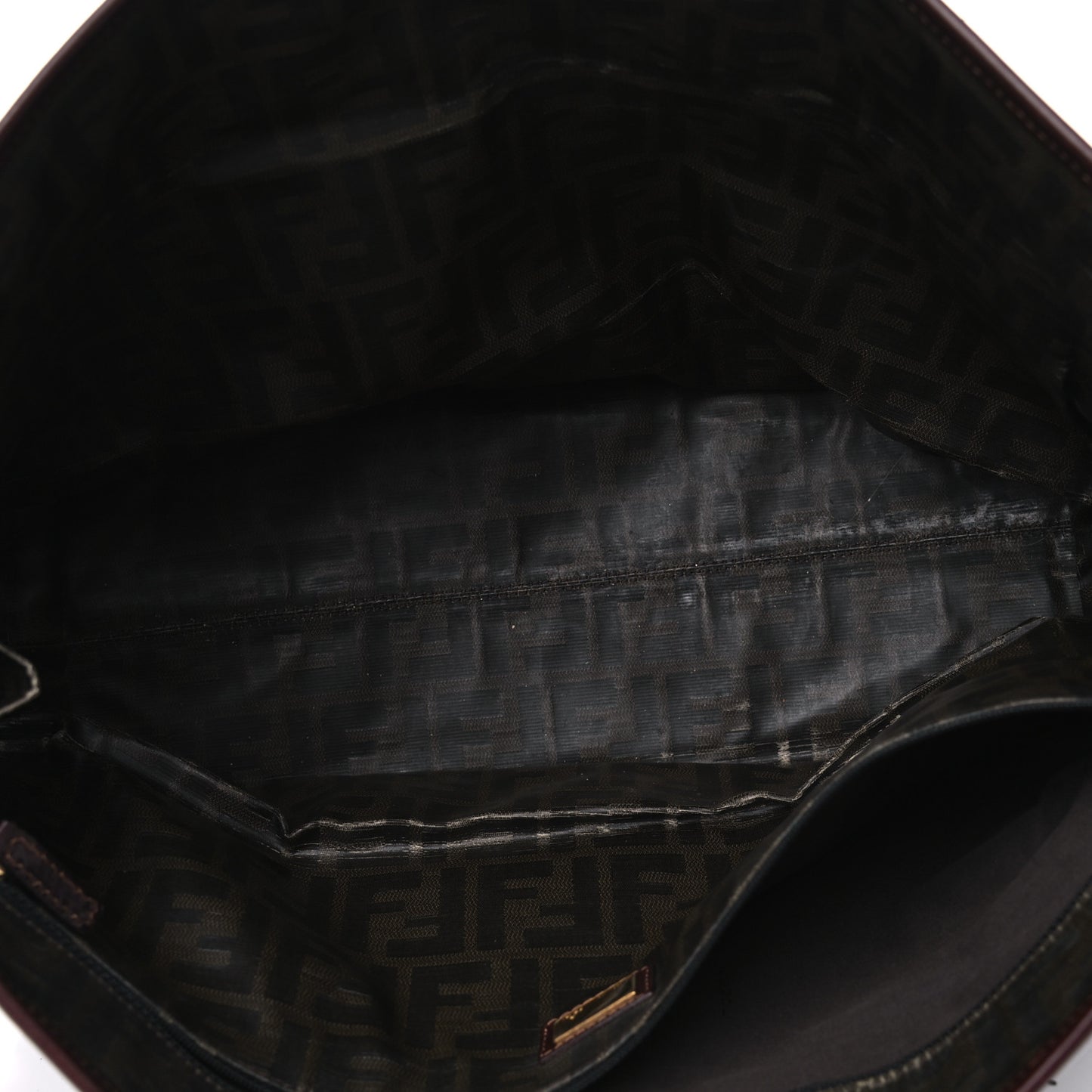 Calfskin FF Woven Medium Roll Tote Moro
