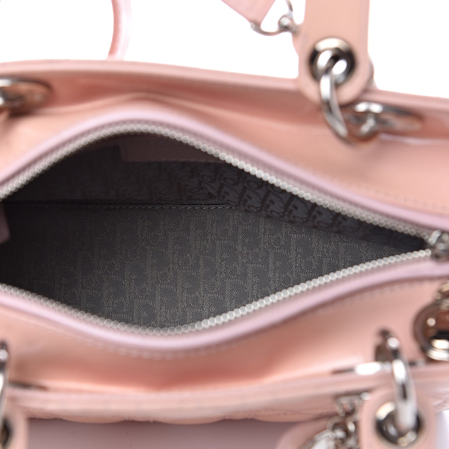 Patent Cannage Medium Lady Dior Pale Pink