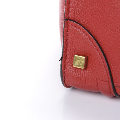 Celine Drummed Calfskin Mini Luggage Coquelicot 11 of 14