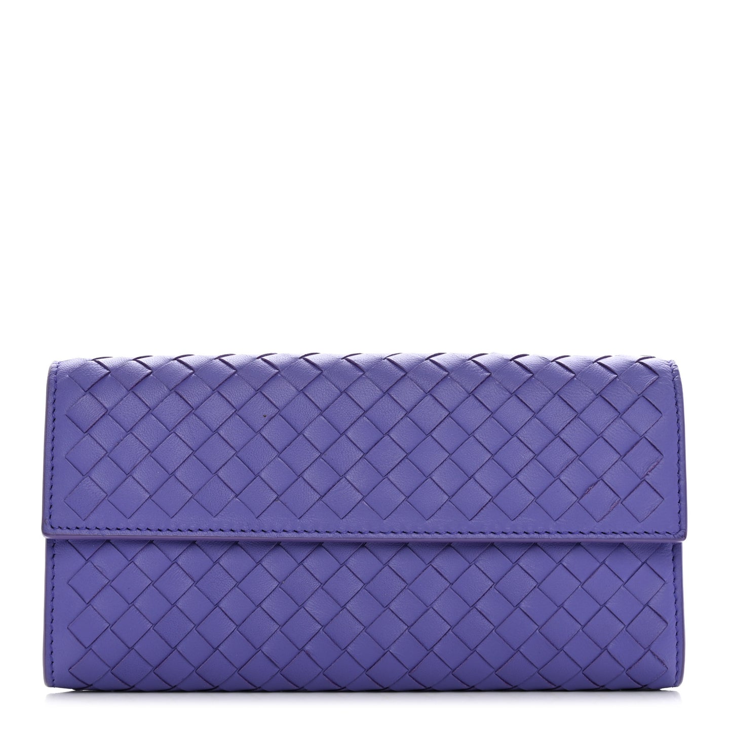 Nappa Intrecciato Continental Flap Wallet Lavender
