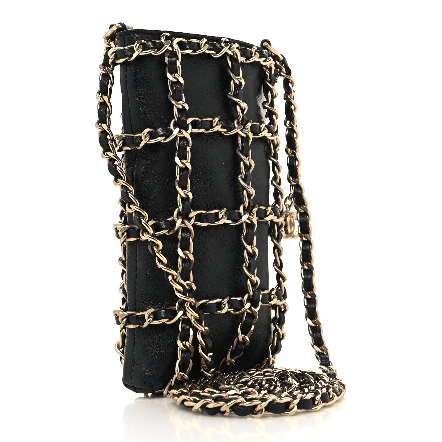 Chanel Lambskin Tech Me Out Clutch With Chain Black 3 of 11