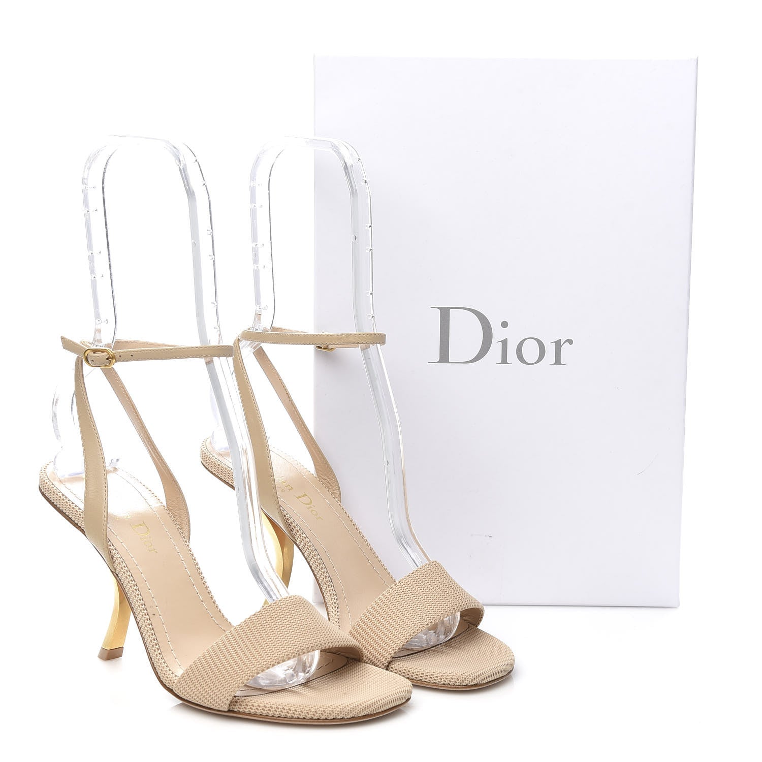 Christian Dior Technical Fabric D-Sculpture Sandals 37 Nude Powder 9 of 9