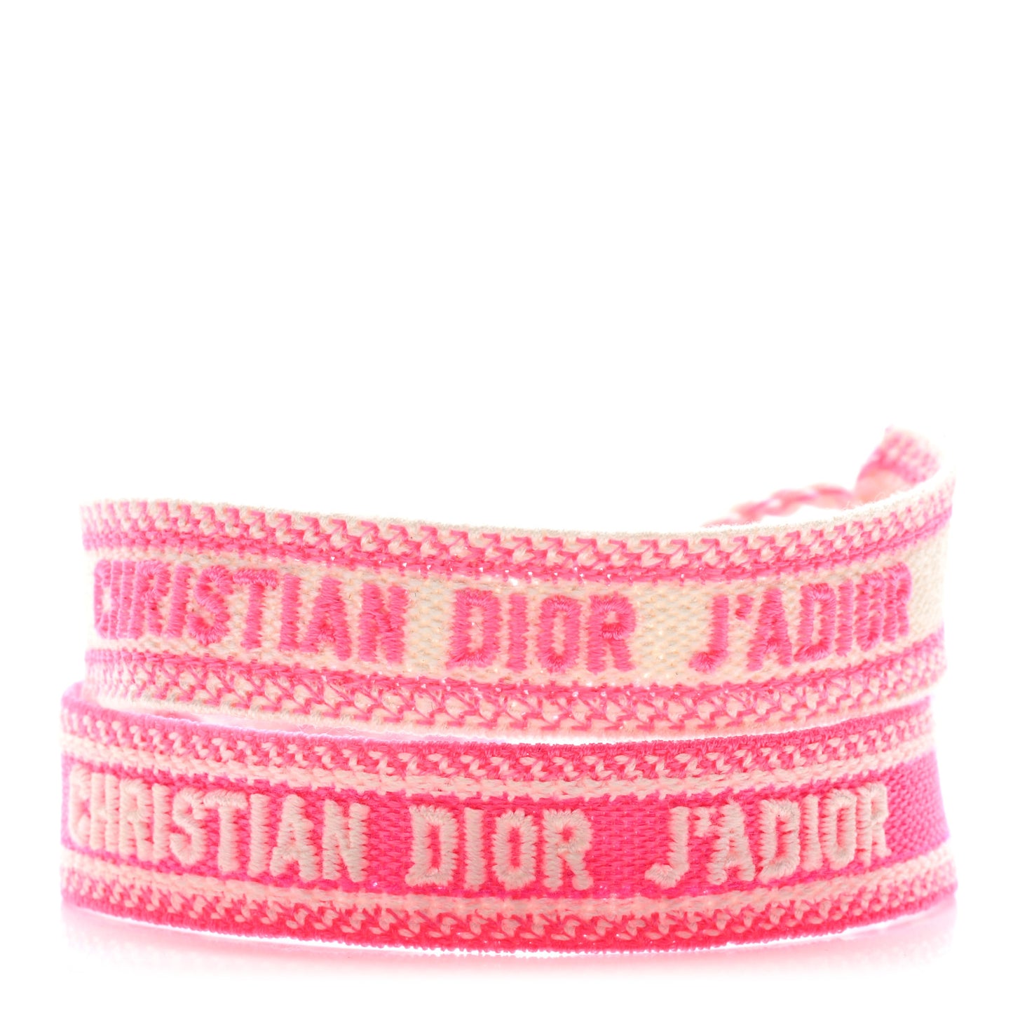 Woven Cotton J'Adior Friendship Bracelet Set Fluo Pink