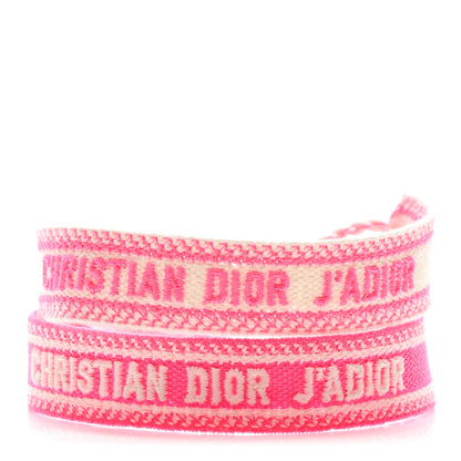 Christian Dior Woven Cotton J'Adior Friendship Bracelet Set Fluo Pink 1 of 4
