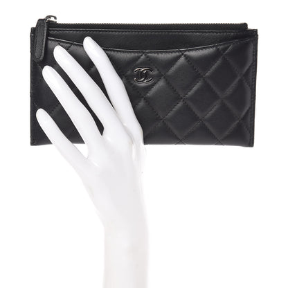 Chanel Lambskin Quilted Classic Zip Pouch Black 2 of 7