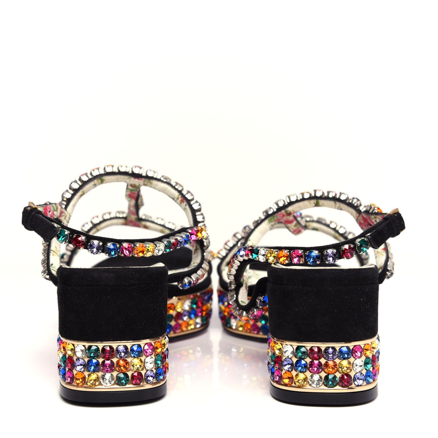 Gucci Kid Scamosciato Crystal Mira Platform Sandals 39 Multicolor 7 of 11