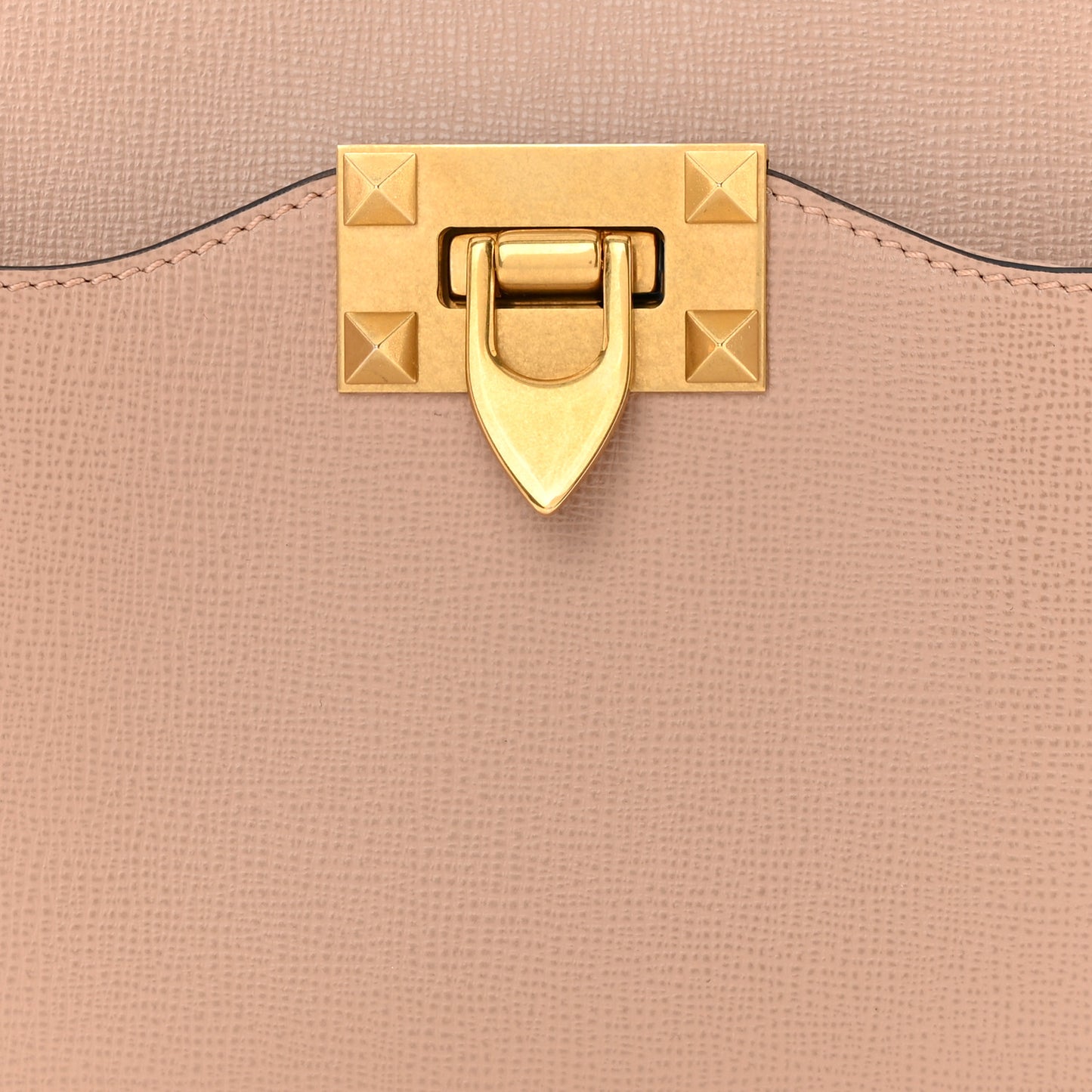 Vitello Small Rockstud Alcove Top-Handle Bag Rose Cannelle