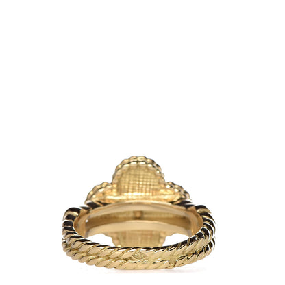 Van Cleef & Arpels 18K Yellow Gold Diamond Lapis Lazuli Vintage Alhambra Ring 52 6 4 of 7