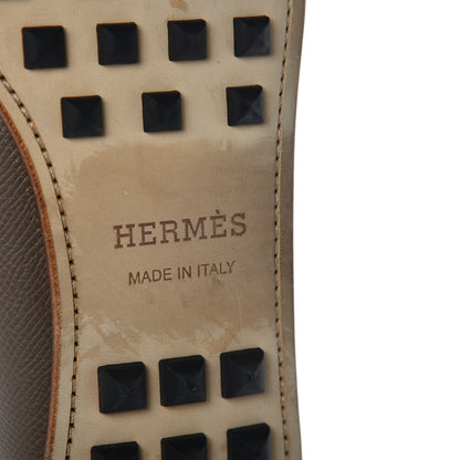 Hermes Epsom Mens Oscar Loafers 42 Etoupe 9 of 10