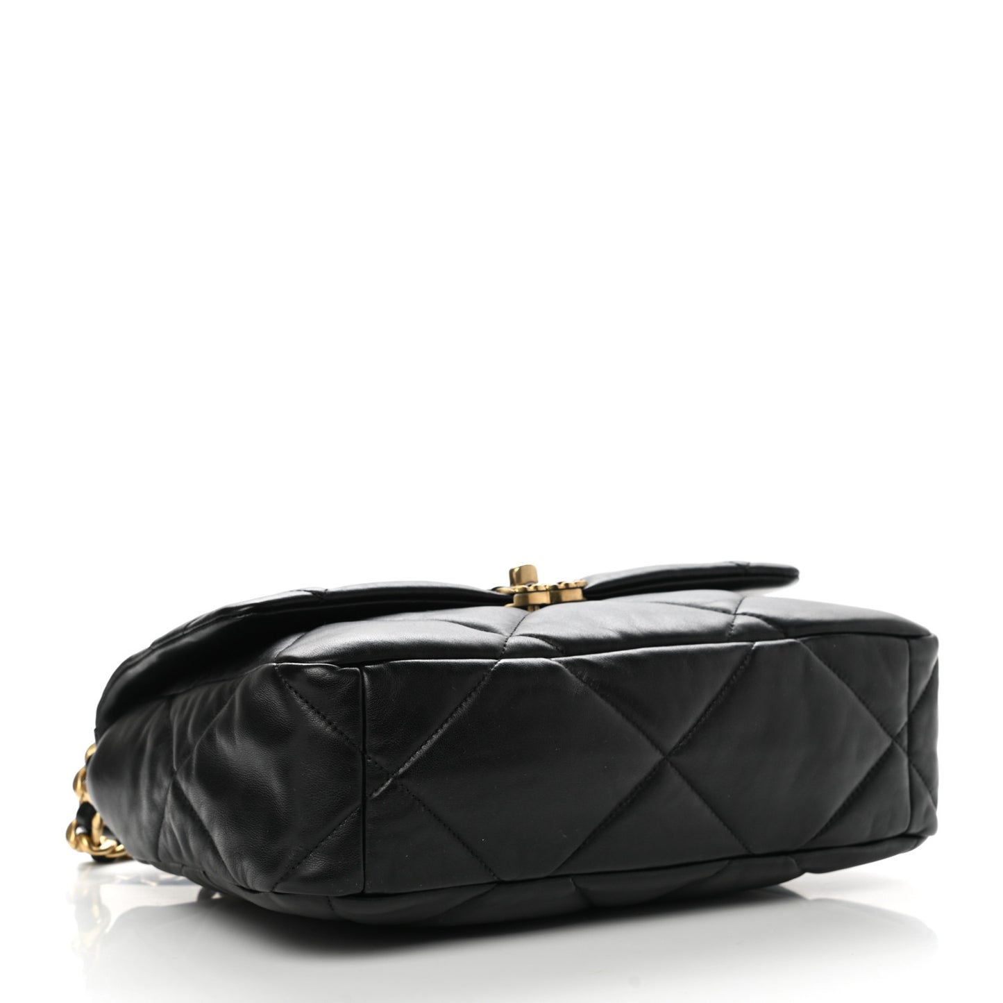 Lambskin Quilted Large Chanel 19 Flap Black