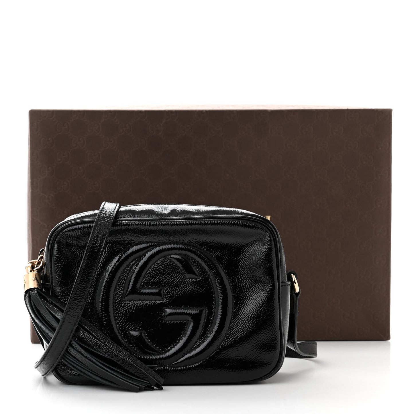 Soft Patent Small Soho Disco Bag Black