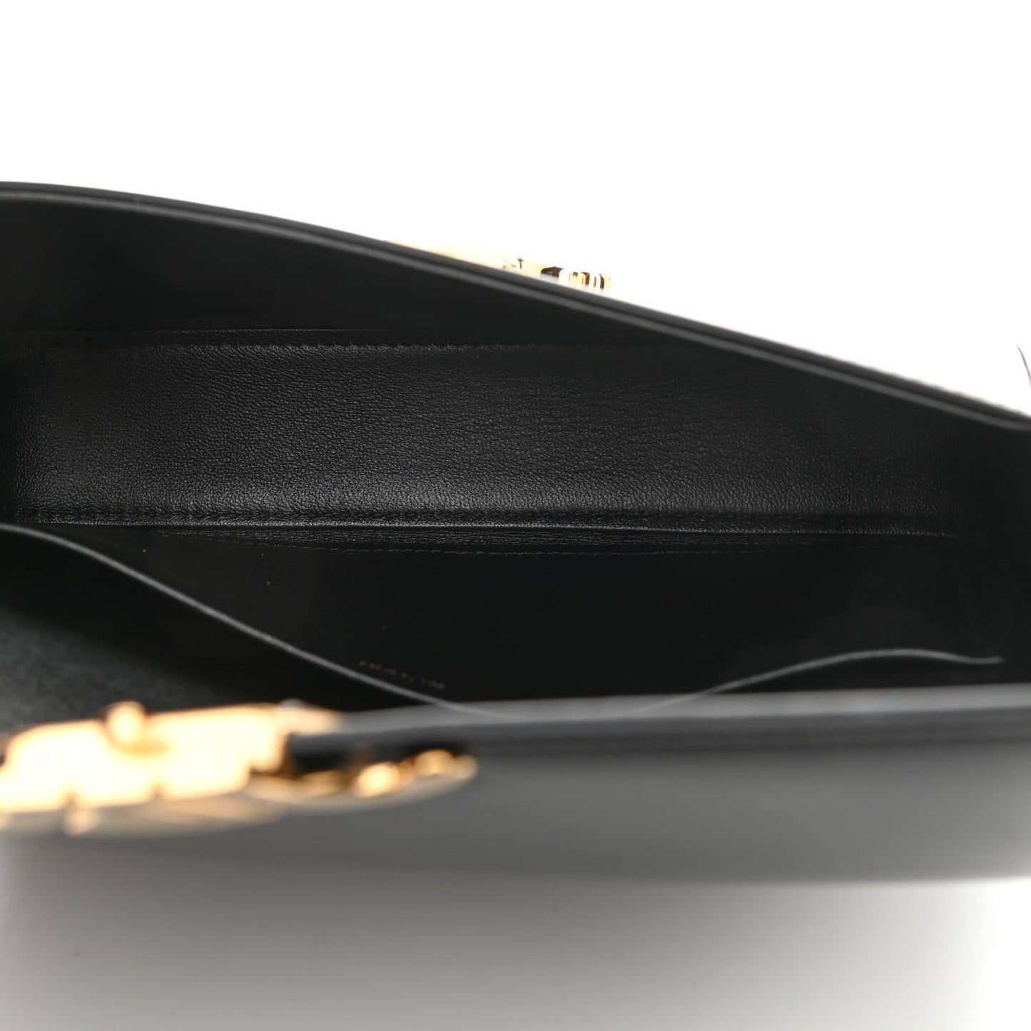 Shiny Calfskin Triomphe Shoulder Bag Black