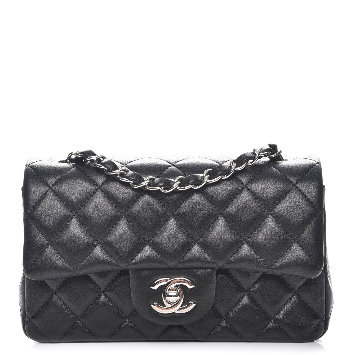Chanel Lambskin Quilted Mini Rectangular Flap Black 1 of 8