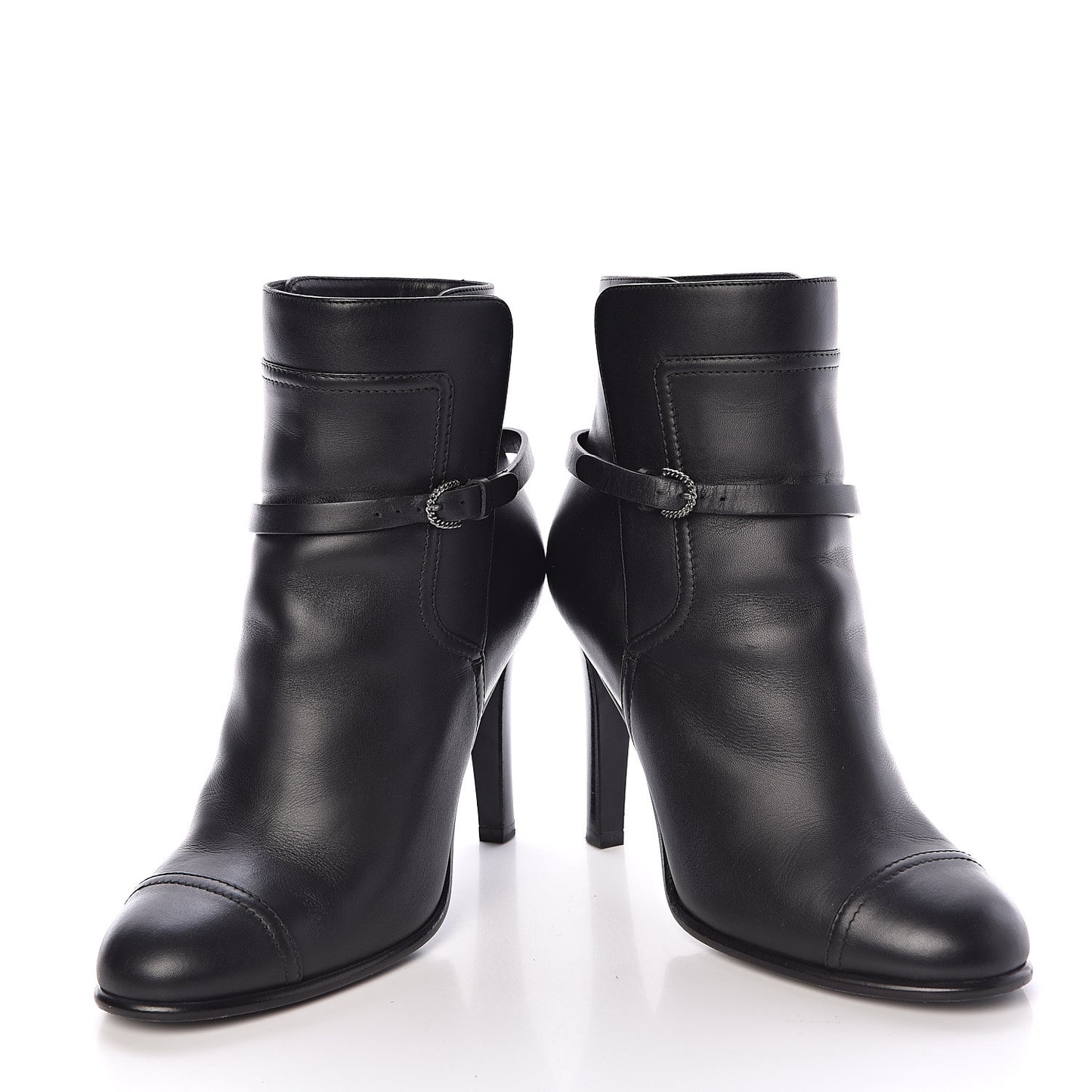 Calfskin CC Short Boots 38 Black