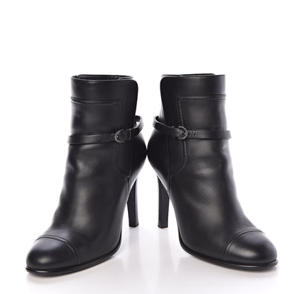 Chanel Calfskin CC Short Boots 38 Black 6 of 10
