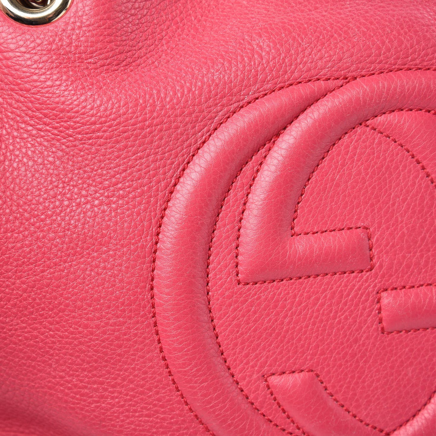 Pebbled Calfskin Medium Soho Chain Shoulder Bag Pink