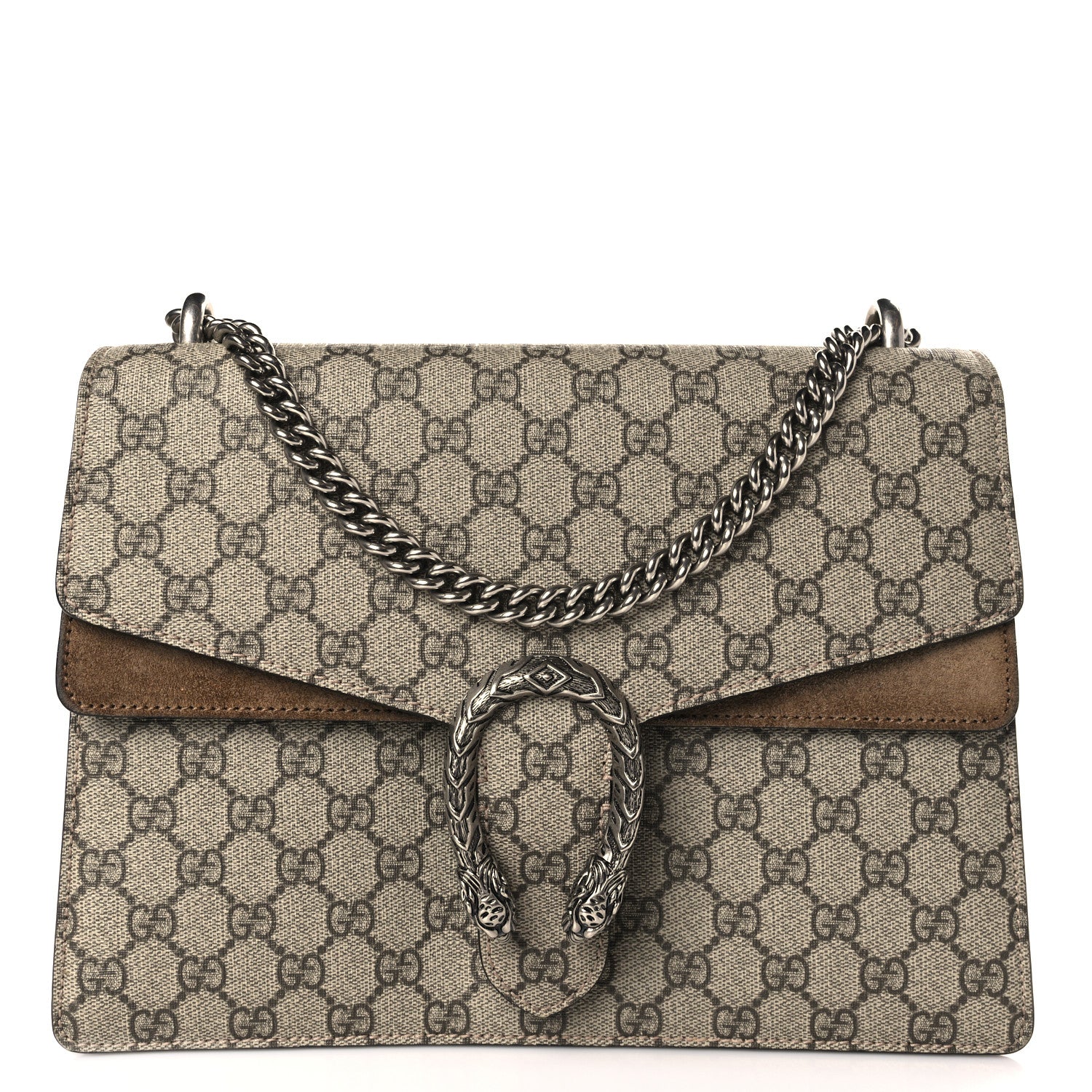 Gucci GG Supreme Monogram Medium Dionysus Shoulder Bag Taupe 1 of 9