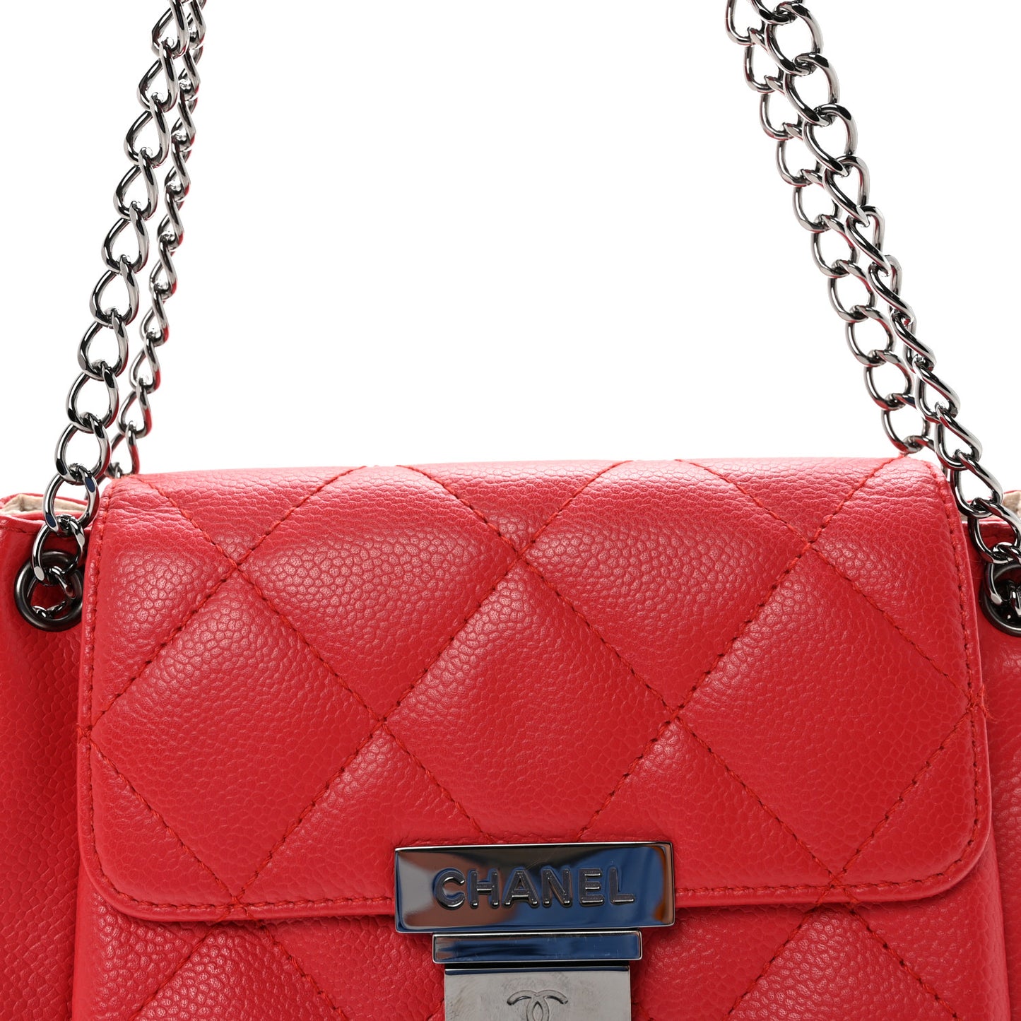 Caviar Small Accordion Flap Red