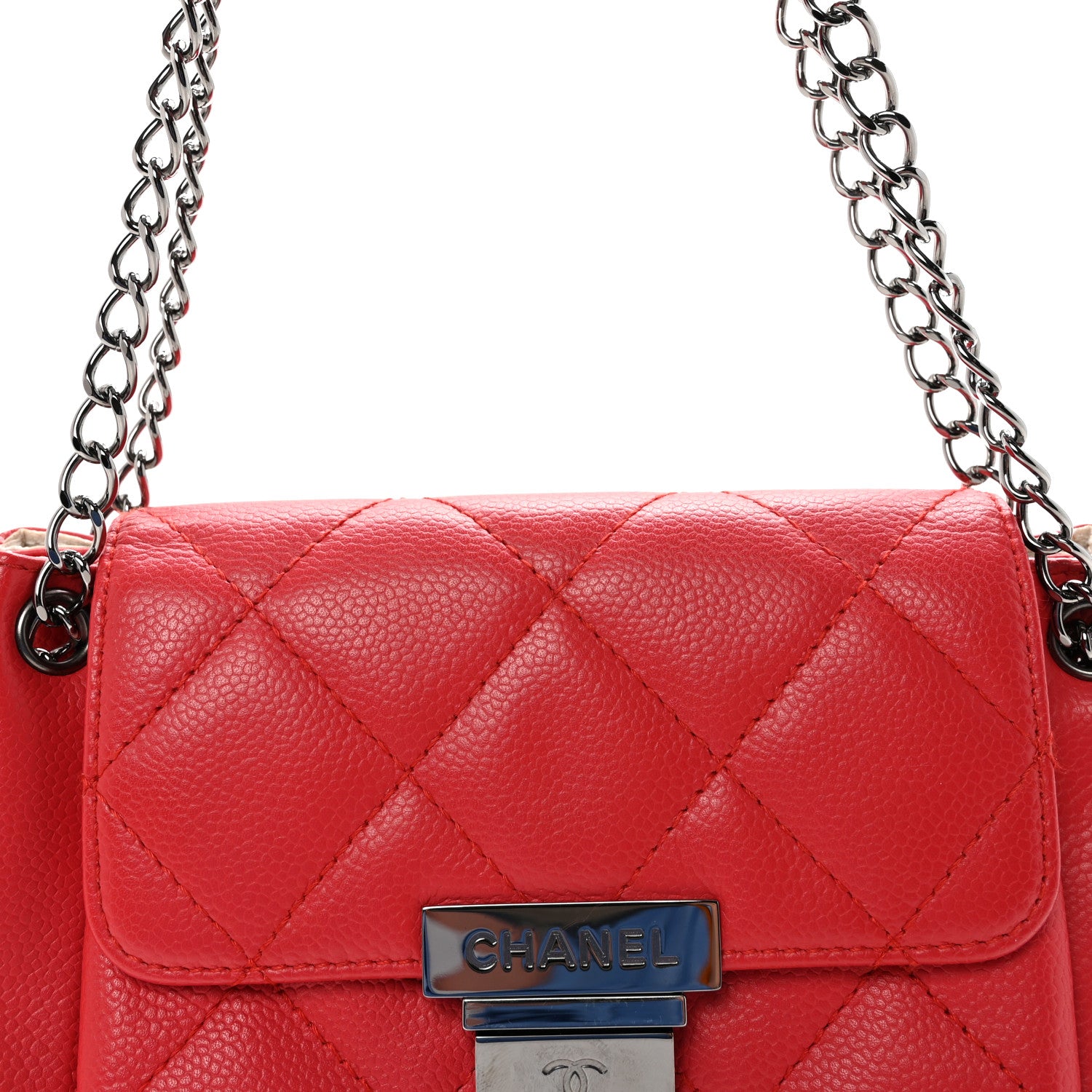 Chanel Caviar Small Accordion Flap Red 8 of 10