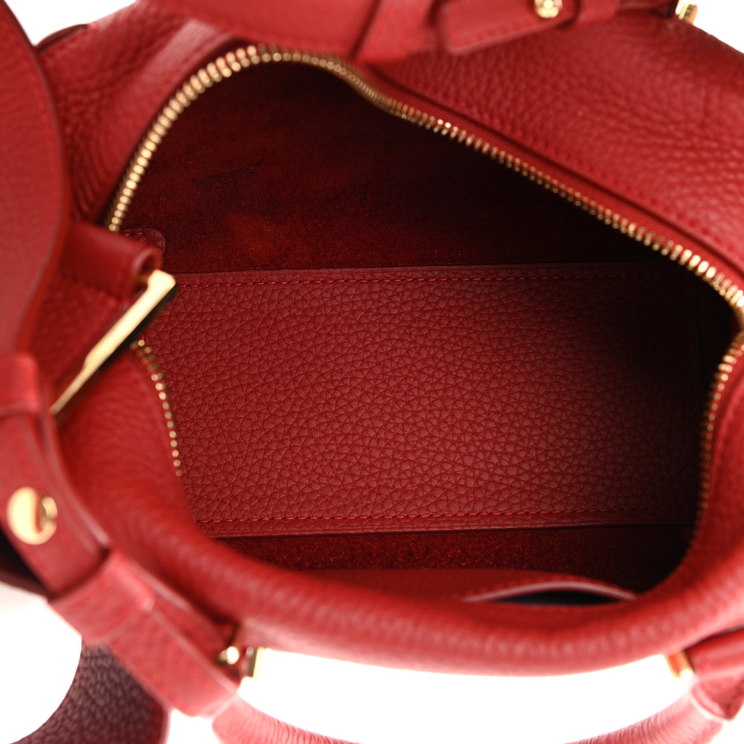 Grained Calfskin Mini Cool Box Satchel Scarlet Red