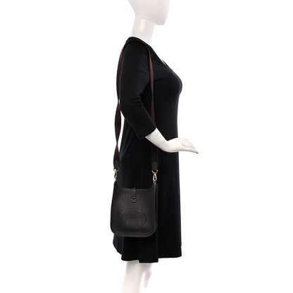Hermes Taurillon Clemence Evelyne TPM Chocolate 2 of 10