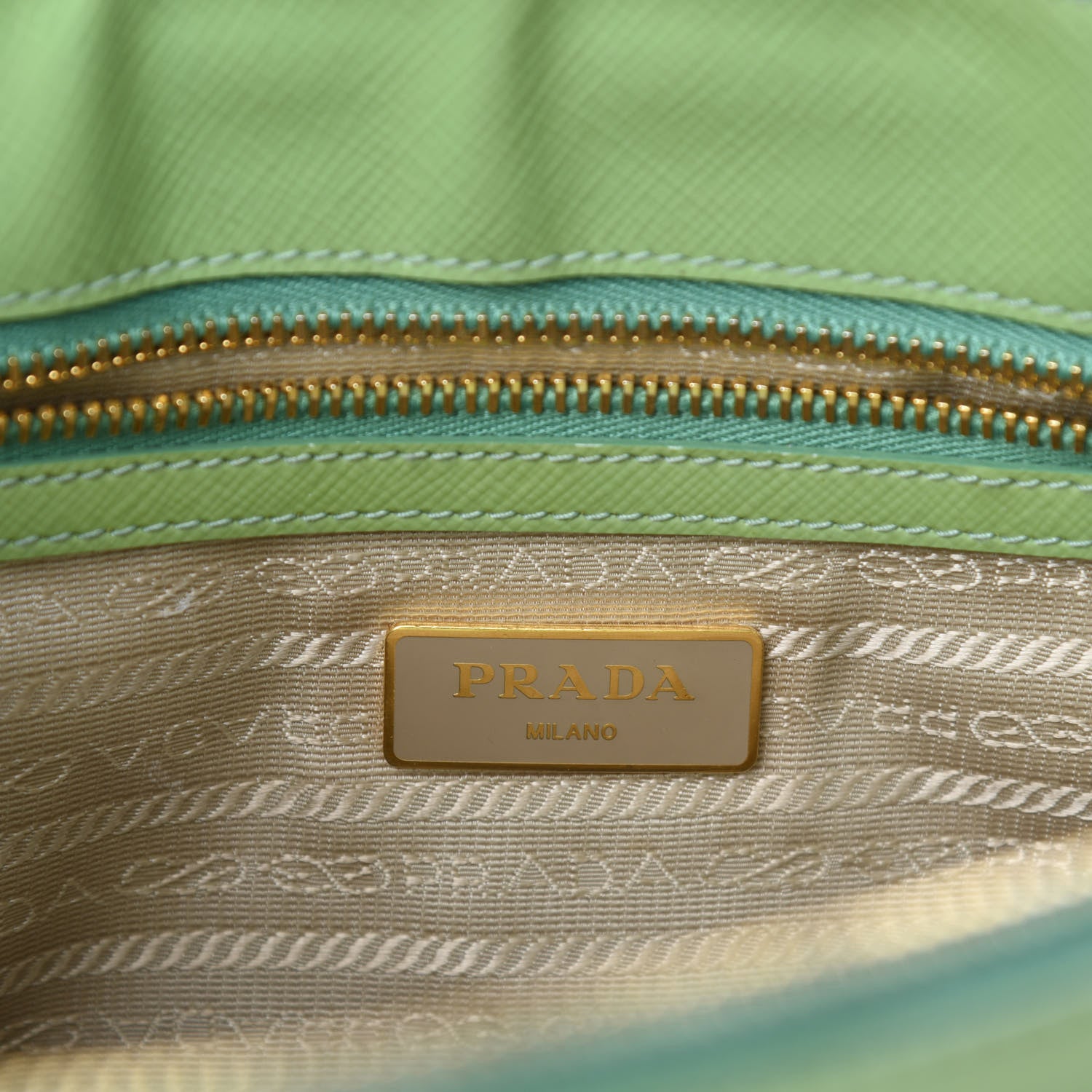 Prada Saffiano Vernice Mini Galleria Double Zip Tote Green 16 of 19