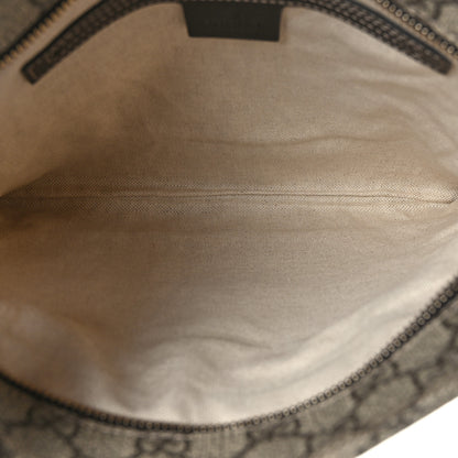 Gucci GG Supreme Monogram Selleria Calfskin Small Flat Side Zip Messenger Bag Beige Ebony Cocoa Dark Chocolate 6 of 10