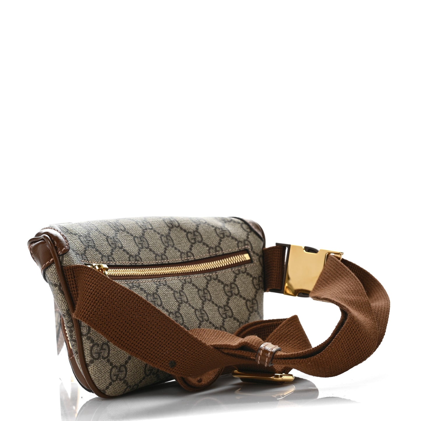 GG Supreme Monogram Textured Calfskin Retro Interlocking G Belt Bag Beige Ebony Brown Sugar