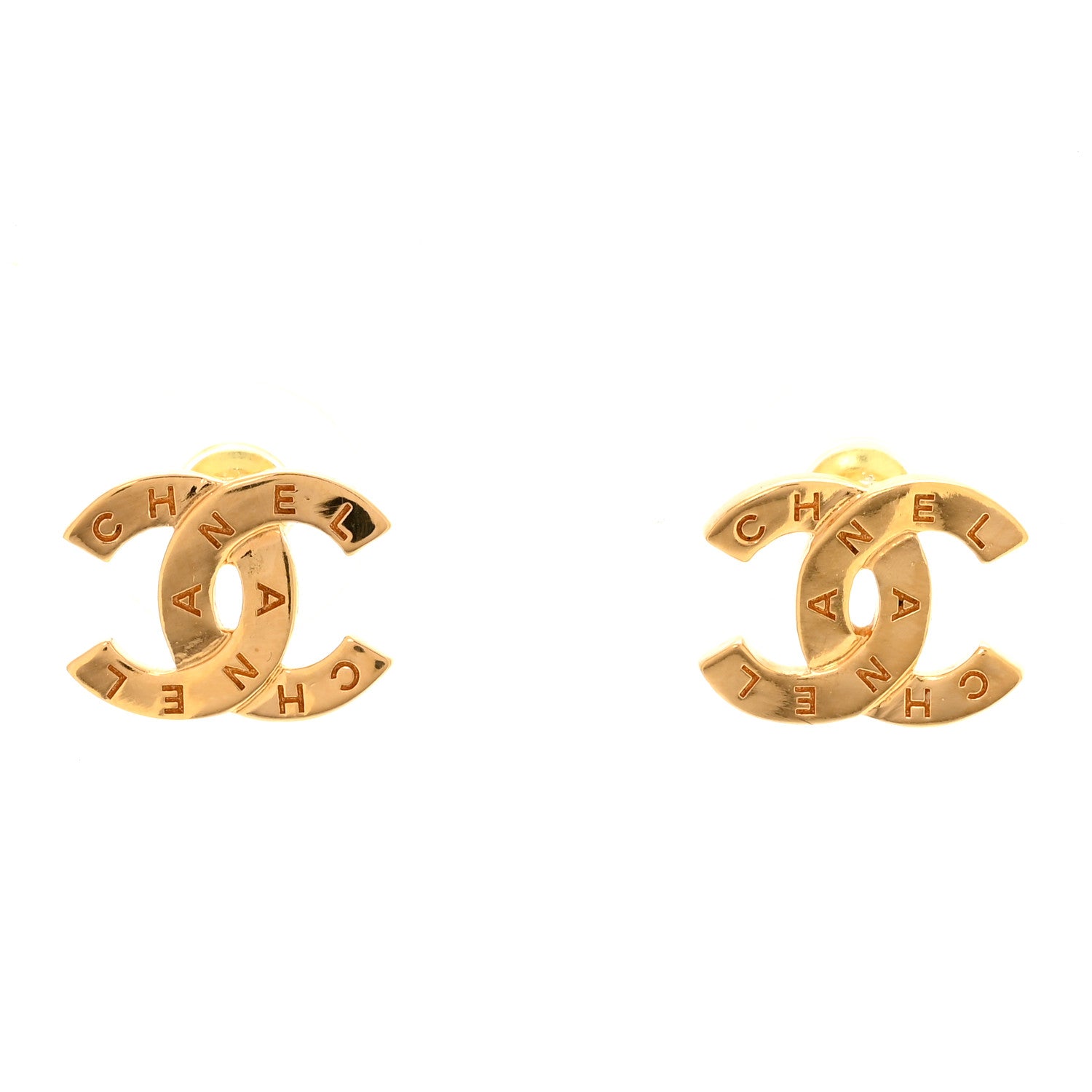 Chanel Metal CC Mini Stud Earrings Gold 1 of 5