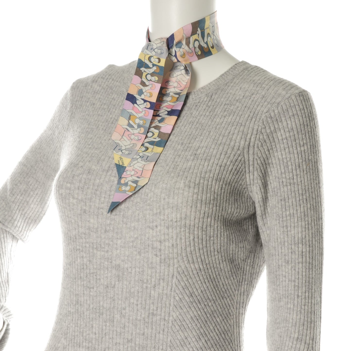 Silk Les Baigneuses Twilly Bleu Gris Rose Jaune Pale