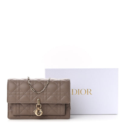 Christian Dior Lambskin Chain Lady Dior Chain Pouch Hazelnut 9 of 9