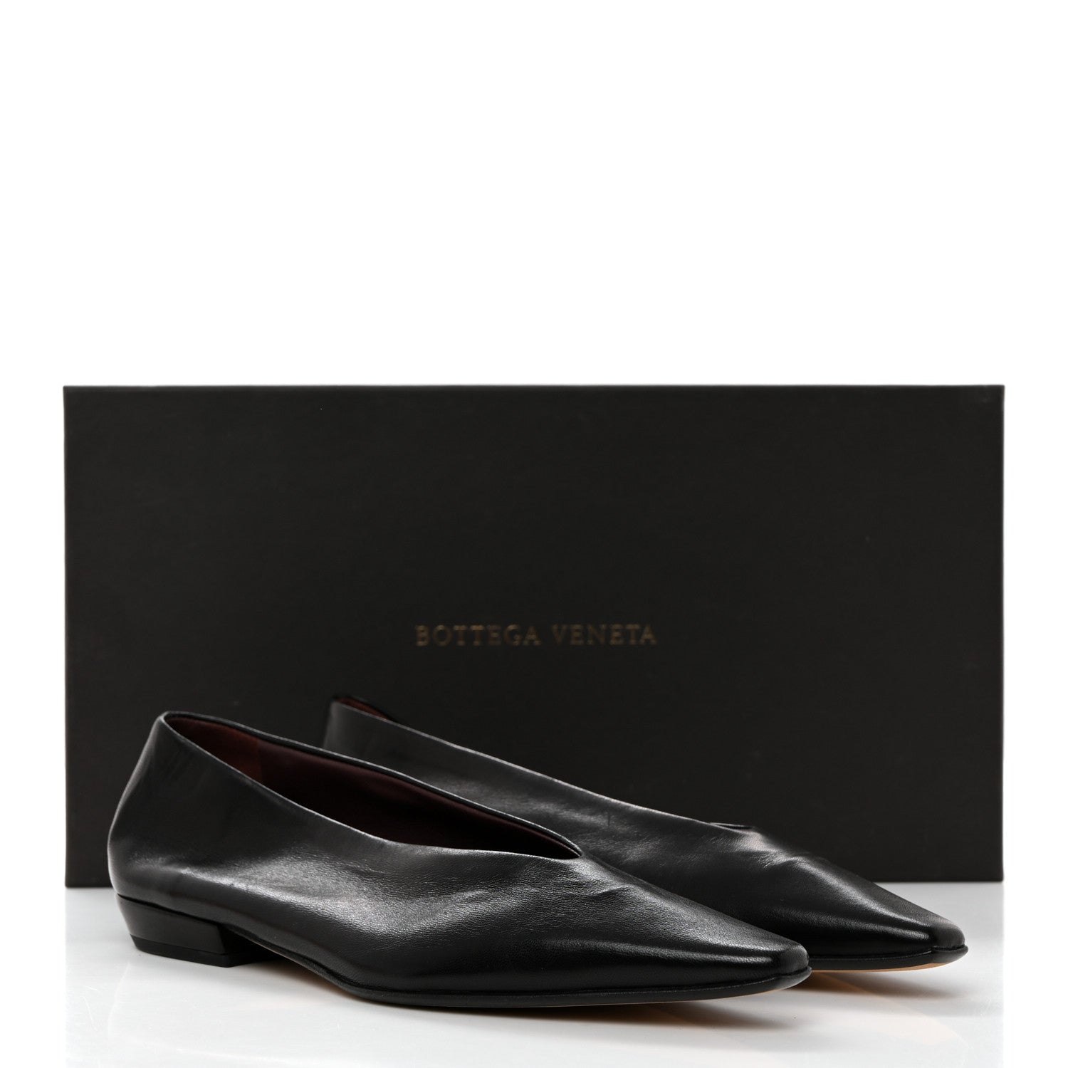 Bottega Veneta Nappa Almond Flats 36 Black 1440687 – FASHIONPHILE